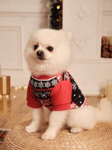 PETSIN 1 Pc Pet Dog/Cat Snowflake And Spider Print Sweatshirt, Christmas Themed - Multicolor - View 6