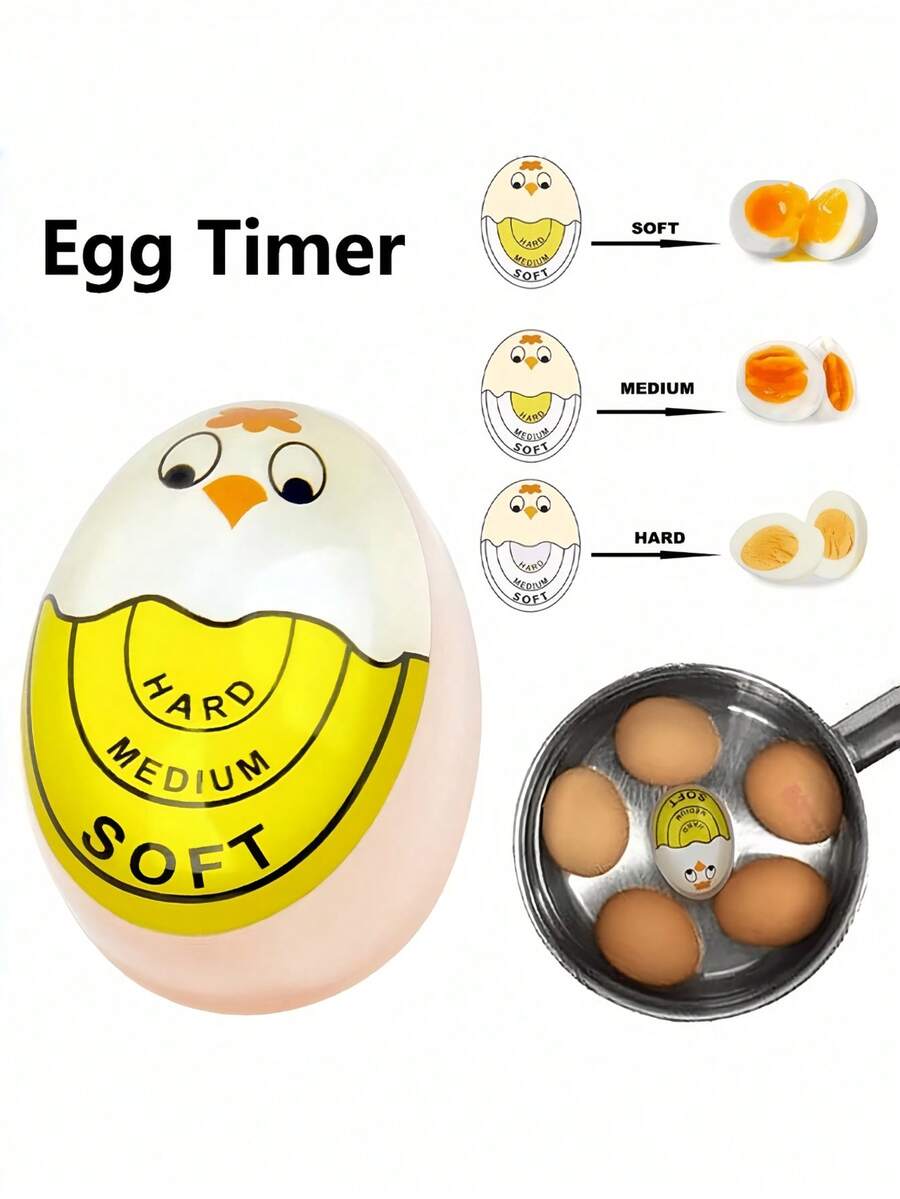 1PC Egg Timer With Color Changing Sensor Accurate Boiled Egg Hardness Measurement Kitchen Cooking Tool For Home Kitchen Restaurant Baking Supplies
