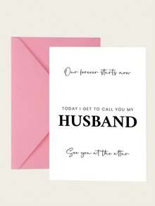 1pc Romantic Wedding Groom Card - Elegant, Heartfelt Message Include, Perfect Gift From Brideg - multicolor - View 7