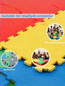 12 Pcs Eva Interlocking Foam Exercise Mats, Extra Thick Anti-Slip Noise Protection Floor Tiles For Home Gym Playroom Balcony Pet Picnic Craft Room - A - View 9