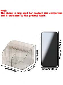 1pcMakeup Storage Box, Office Stationery Desktop Organizer Rack With Drawers, Skincare Products Storage Box, Pen Holder, Suitable For Vanity, Office Desk, Student Desk - Clear - View 3