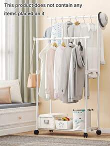 1 Adjustable Double-Rail Multi-Level Rolling Clothes Rack - Free-Standing Metal Garment Organizer With Shelves And Side Hooks, Easy To Move, Sturdy Structure, Perfect For Organizing Home, Bedroom, Closet, And Retail Store - Multicolor - View 13