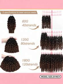 Boho Braids 女性用式捲曲鉤編髮，羽毛捲曲人髮鉤編髮，預分束省時設計，60g 高級可重複使用人髮，18英吋 1B/4# 顏色，不糾結 - S1B/4 - 查看 4