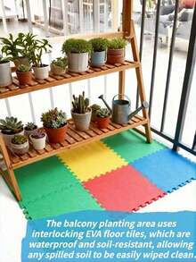 12 Pcs Eva Interlocking Foam Exercise Mats, Extra Thick Anti-Slip Noise Protection Floor Tiles For Home Gym Playroom Balcony Pet Picnic Craft Room - A - View 10