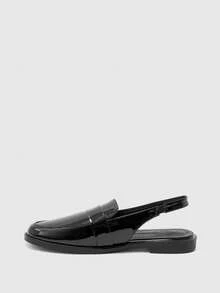 CUCCOO BIZCHIC Women's Shoes Flat-Bottomed Lace-Up Loafers - Black - View 4