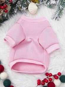 PETSIN 1 Pc Christmas Hat MOM Printed Pet Pink Christmas Thick Warm Pet Clothing - Multicolor - View 6