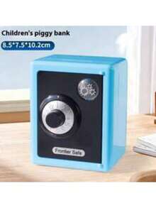 1pc Creative Metal Money Box With Key Lock Durable Secure For Coin Cash Jewelry Small Item Desk Drawer Home Portable Gift - Multicolor - View 2