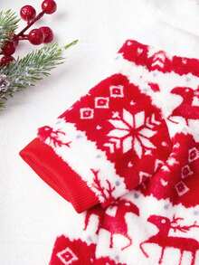 PETSIN 1pc Pet Hooded Sweatshirt With Christmas Deer & Snowflake Design - Multicolor - View 11