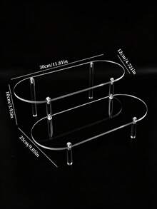 1pc,1/2/3/4 Tier,Round Corner Transparent Acrylic Tiered Figurine Display Shelf, Transparent Acrylic Multi-Tier Figurine & Cosmetics Small Decor Display Stand - Clear - View 4