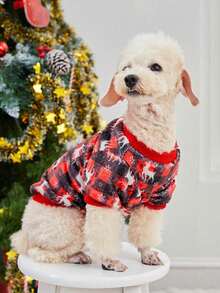 PETSIN 1 Pc Pet Christmas Reindeer Plush Sweatshirt - Multicolor - View 10