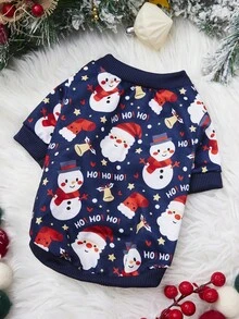 PETSIN 1件裝聖誕老人雪人HOHOHO寵物聖誕服 親膚透氣寵物衣服 - 彩色 - 查看 4