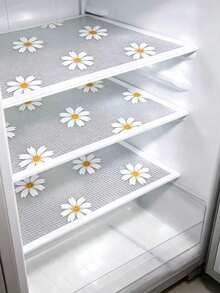 4pcs Waterproof Refrigerator Mats - Moisture-Proof, Anti-Slip, Washable And Reusable. Made Of EVA Material With A Novel Lemon Pattern. Suitable For Refrigerator And Kitchen Decor, Door Mats, Personalized Gifts, Kitchen Essentials - Color 2 - View 4
