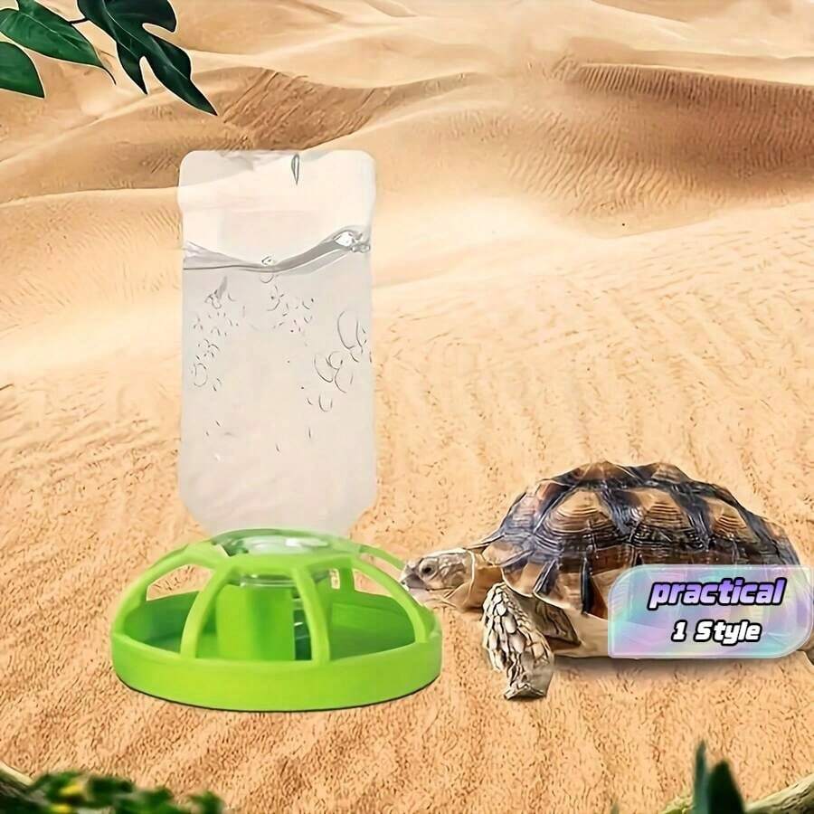 1pc Automatic Drinking Water Dispenser Feeder For Pet Turtles, Lizards, And Other Reptiles In Terrarium, Vivarium, Or Tortoise Table With Landscape Fence And Water Bowl - Multicolor - View 1