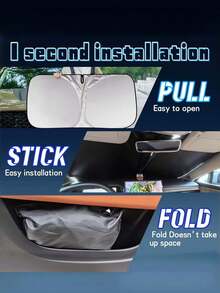 1 Piece Stay Cool And Protected With 1pc Car Sunshade For Summer - Silver 1 - View 9