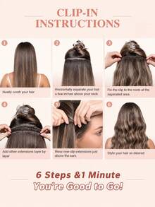 Seamless Clip Ins تمديدات شعر بشري 7 قطع مطبوعة بالبولي يوريثان ناعمة مستقيمة لون أسود طبيعي 1B# بوزن 115 جرام - S1B - مشاهدة 10