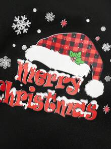 PETSIN 1pc Red And Black Checkered Christmas Hat, Merry Christmas With Snowflake Letter Pattern Print, Soft And Comfortable, Warm Pet Clothes - Multicolor - View 6