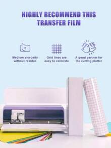 Various Specifications Standard Viscosity Transparent Medium Adhesion Vinyl Transfer Tape, Vinyl Transfer Paper With Alignment Grid, Transparent Transfer Tape, Cup Sticker Making, Window Printing Transfer Film, Pet Self-Adhesive Transparent Transfer - multicolor - View 4