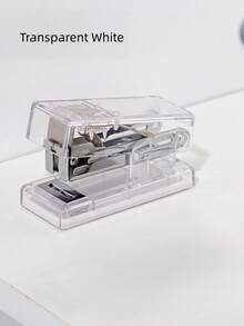 Mini Compact Transparent Stapler For Office Home Study Room Desktop School Stationery Supplies Adult All Season Small Cute Clear Binding Tool - Multicolor - View 8
