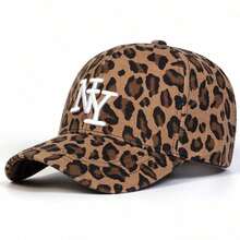 Dealstrict 1pc Women's NY Leopard Letter Embroidered Baseball Cap, Casual Street Fashion Hat For Spring, Autumn Season, Traveling, Vacation, Beach - Multicolor - View 8
