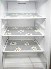 4pcs Waterproof Refrigerator Mats - Moisture-Proof, Anti-Slip, Washable And Reusable. Made Of EVA Material With A Novel Lemon Pattern. Suitable For Refrigerator And Kitchen Decor, Door Mats, Personalized Gifts, Kitchen Essentials - Color 2 - View 7