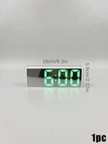 Haus Hana 1pc Mirror Desk Clock With LED Display, 2 Charging Methods, Simple Operation Desk Clock, Electric Alarm Clock For Living Room Decor(Batteries Not Included) - multicolor - View 10