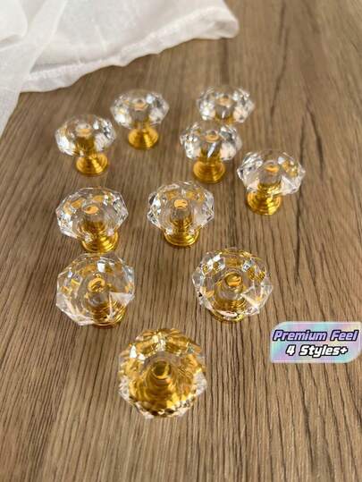 20pcs/30pcs /40pcs/80pcsAcrylic Handle Transparent Crystal Wardrobe Door Diamond Drawer Pulls