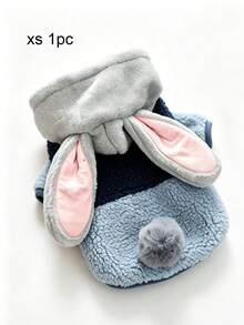 1Pc Bunny Ear Pet Costume, Fleece Warm Dog Coat, Cute Rabbit Outfit For Small Dogs & Cats, Autumn Winter Pet Party Apparel - Multicolor - View 14