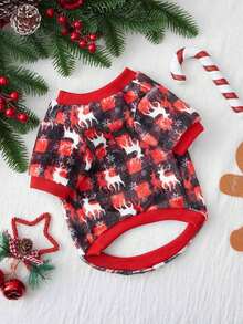 PETSIN 1 Pc Pet Christmas Reindeer Plush Sweatshirt - Multicolor - View 4