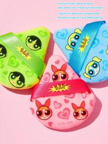 THE POWERPUFF GIRLS X SHEIN Pack Of 6, Powerpuff Girls Printed Loose Powder Puff Ultra Soft Makeup Sponge, Facial Mixer For Dry Powder, Setting Use - Multicolor - View 3