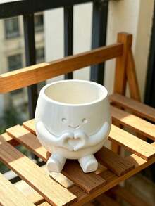 Hand-Held Coffee Cup Cute Flower Pot Cartoon Design, 3D Printed Premium Material, Succulent And Pothos Plant Pot, Suitable For Home, Office, Cafe, Bar Desktop Art Decoration, Beautiful Room Decor, Holiday Gift (Flower Pot Ornament Only) - Multicolor - View 6