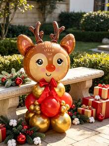 Christmas Balloon Set, Ideal For Christmas‑Themed Parties, Holiday Family Gatherings And Store Window Displays, Delivering Great Photo‑Taking Effects As Christmas Decorations. - Assemble Elk - View 2