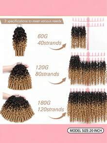 Boho Braids Burmese Curly Feather Crochet Human Hair Extension Unprocessed Human Hair Pre-Separated 60g 4/27 Color For Women 18 Inch - S4/27 - View 4