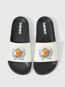 GARFIELD | SHEIN Ladies Slippers Girly Style, Cute Cartoon Slippers - Off-white - View 3