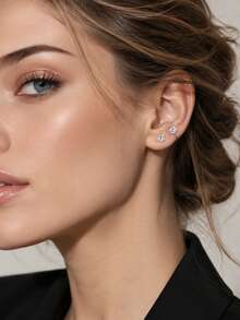 Explosive Iron-Absorbing Stone Cochlear Nails Without Piercing Magnetic Suction Design Unisex Ear Bone Clip Without Piercing Magnetic Suction Ears - Multicolor - View 2