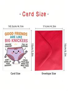 Funny Best Friend Birthday Card, Cute Cartoon Gag Gift "Like Big Underwear", Humorous Greeting Card For Friend, Husband, Coworker - multicolor - View 5