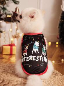 PETSIN 1pc Christmas Lights Cat Vest Lightweight & Breathable Pet Harness - Multicolor - View 5