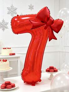 Numeric Foil Balloons, Ideal For Indoor‑Scene Decorations For Birthdays, Anniversaries And Theme Parties. Can Be Used As Tabletop Ornaments And Focal‑Point Decorations For Venues. Popular Decorative Items For Theme Celebrations. - 32 inch red + 21 inch butterfly - View 2