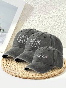 Dealstrict 3 Packs DAD MOM Mini Embroidered Washed Baseball Hats, Unisex - Baseball Cap - View 3