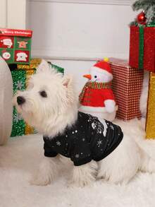 PETSIN 1pc Snowman Graphic Print Creweck Sweatshirt For Pets, Christmas - Multicolor - View 7