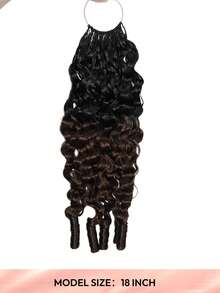 Boho Braids Brumese Curly 60g 50 Strands Human Crochet Hair For Women 14-22 Inch Burmese Curly Bundles 100% Remy Human Hair Pre-Separated Invisible Miracle Knots Feather Crochet Human Hair Boho Extensions Ombre Color T1B/4# - S1B/4 - View 4