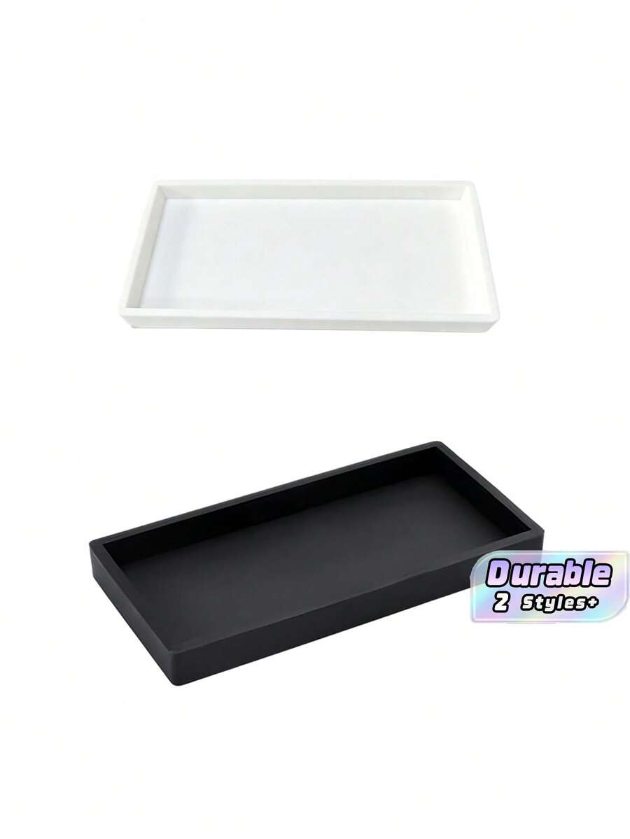 Small Silicone Bathroom Tray, Soap & Sponge Holder, Sink Storage Organizer For Candles, Keys And Small Items - one size fits all - View 1