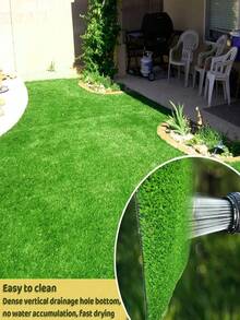 Artificial Grass Mat 19.69x78.74 Inch, Luxury Thick Synthetic Turf For Garden Playground Decor, Pet Training Potty Pad, Party Outdoor Dining Table Runner, Backyard Landscape Rug, Realistic Faux Lawn Carpet - Multicolor - View 4