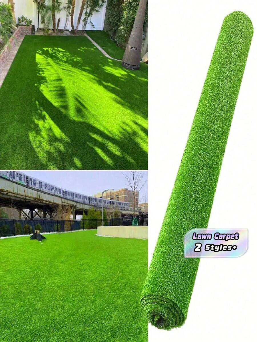 Artificial Grass Mat 19.69x78.74 Inch, Luxury Thick Synthetic Turf For Garden Playground Decor, Pet Training Potty Pad, Party Outdoor Dining Table Runner, Backyard Landscape Rug, Realistic Faux Lawn Carpet - Multicolor - View 1