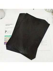 1Set/50 Sheets A4 Carbon Transfer Paper - Black Graphite Transfer Paper - For Drawing On Canvas, Board, Canvas, Fabric - Reusable Art Surface Copy Paper Back To School - Black - View 11