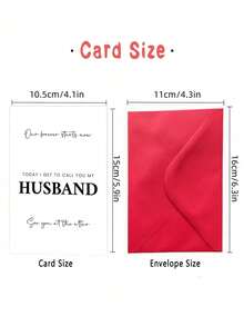 1pc Romantic Wedding Groom Card - Elegant, Heartfelt Message Include, Perfect Gift From Brideg - multicolor - View 4