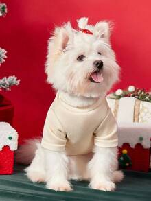 PETSIN 1 Pc Pet Christmas Cat Dog Universal Grid Santa Claus Fashion Pattern Printed Apricot Fleece Warm And Comfortable Dog Christmas - Multicolor - View 9