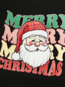 PETSIN 1 Pc Christmas Santa Claus Wearing Christmas Hat Print Pet Black Letters Christmas Thick Warm Pet Clothes - Multicolor - View 6