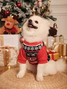 PETSIN 1 Pc Pet Dog/Cat Snowflake And Spider Print Sweatshirt, Christmas Themed - Multicolor - View 9