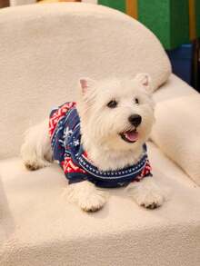 PETSIN 1 Pc Christmas Flannel Cute Print Pet Sweatshirt Without Hat - Multicolor - View 7