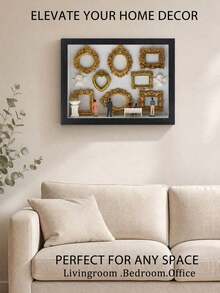 1 Set 3d Museum Silhouette 3d Photo Frame Set, Including Gold Resin Mini Frame Set, Celebrate Precious Memories In A Unique Way, Personalized And Distinctive Commemorative Photo Frame Accessories - Multicolor - View 8